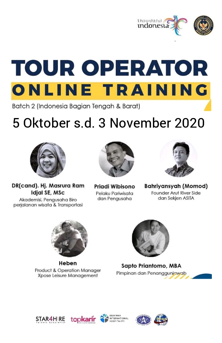 MAU IKUT PELATIHAN TOUR OPERATION? BATAS WAKTU PENDAFTARAN 30 SEPTEMBER 2020